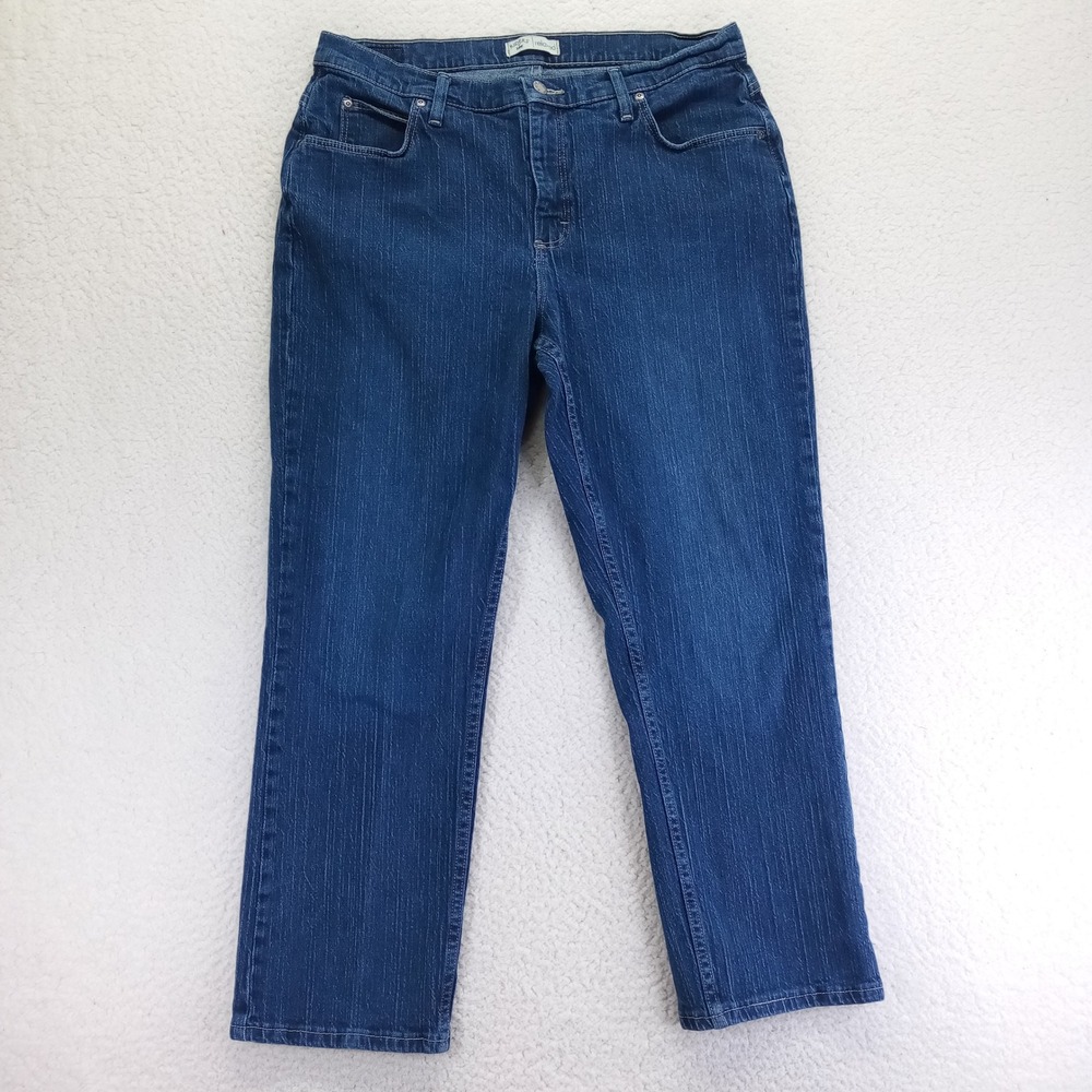 Riders by Lee Relaxed Fit Jeans Womens 14P Dark Wash Straight Leg Petite Denim